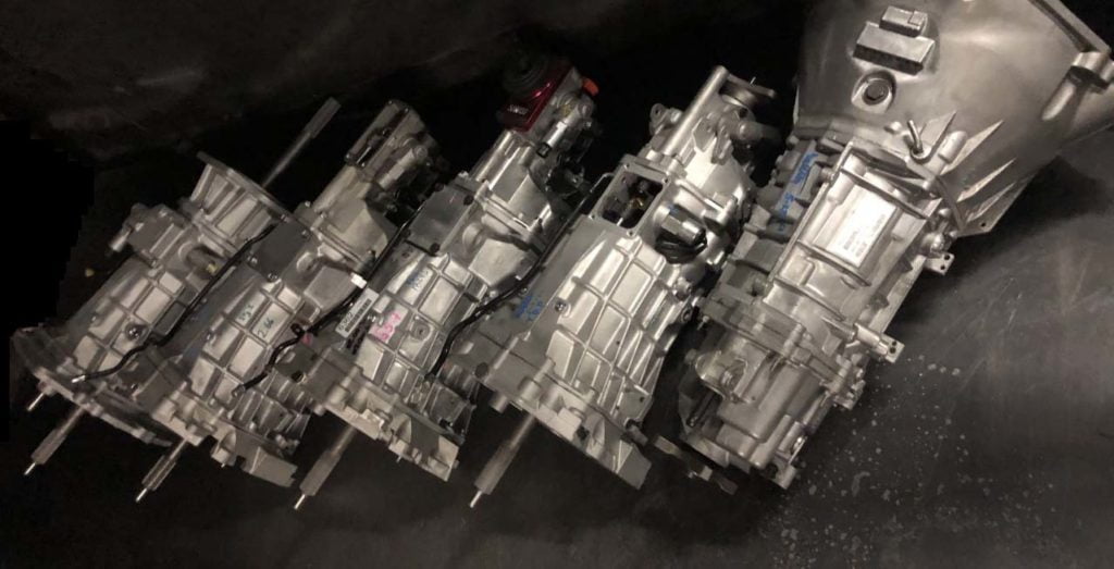 Row of Built T56 Tremec Transmissions